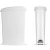 Balde Retangular Branco com Pedal 17L